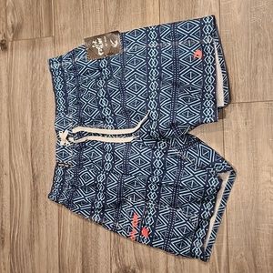 NWT Pacific Surf by Exist Men's sz XXL Swimtrunks elastic Waist front tie